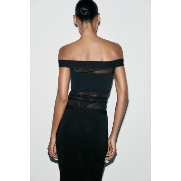 ZARA CONTRAST STRETCH DRESS - Picture 7 of 10